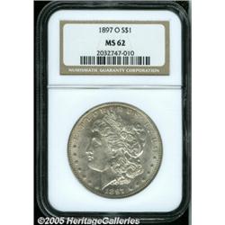 1897-O $1 MS62 NGC. Essentially untoned surfaces 