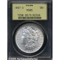 1897-S $1 MS65 PCGS. Well preserved, lustrous whi