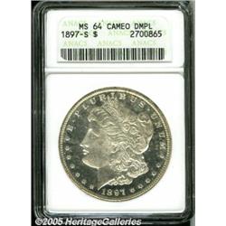 1897-S $1 MS64 Cameo Deep Mirror Prooflike ANACS.