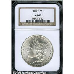 1899-O $1 MS67 NGC. Each side of this O-mint Morg