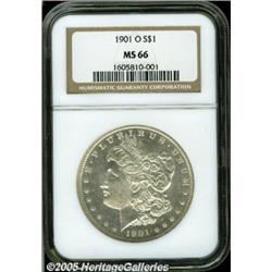 1901-O $1 MS66 NGC. Sharply struck with bright, b