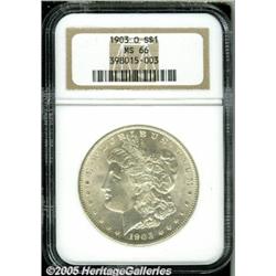 1903-O $1 MS66 NGC. Sharply struck, with bright l