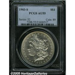 1903-S $1 AU55 PCGS. A virtually brilliant better