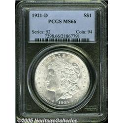 1921-D $1 MS66 PCGS. Well struck with exceedingly