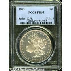 1883 $1 PR63 PCGS. Brilliant surfaces display exq