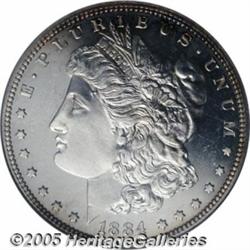 1884 $1 PR64 Cameo NGC. Nicely toned, particularl