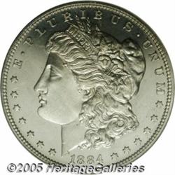 1884 $1 PR66 Cameo NGC. One of 875 proofs struck 