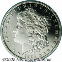 1891 $1 PR64 Cameo PCGS. This Choice Proof is ent