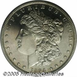 1894 $1 PR64 Cameo PCGS. Appearing somewhat finer