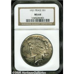 1921 $1 MS64 NGC. Better struck than most 1921 Pe