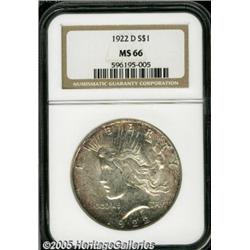 1922-D $1 MS66 NGC. The incredibly flashy, semi-p