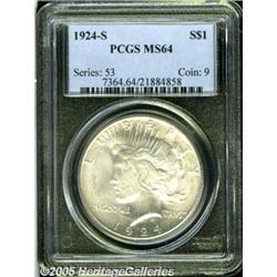 1924-S $1 MS64 PCGS. Frosty-white and untoned, sa