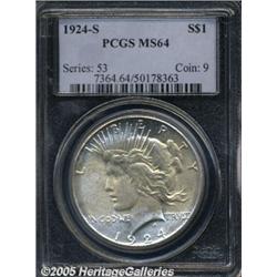 1924-S $1 MS64 PCGS. Highly lustrous surfaces rev
