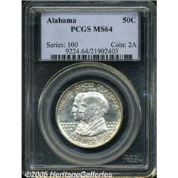 1921 50C Alabama MS64 PCGS. Highly lustrous surfa