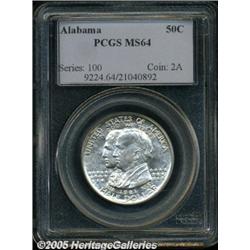 1921 50C Alabama MS64 PCGS. This near-Gem is full