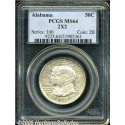 1921 50C Alabama 2x2 MS64 PCGS. Lovely golden-bro