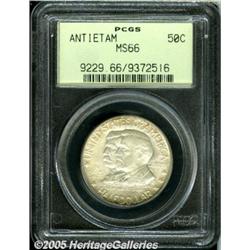 1937 50C Antietam MS66 PCGS. Soft gray patina is 