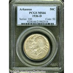 1936-D 50C Arkansas MS66 PCGS. Exceptionally lust