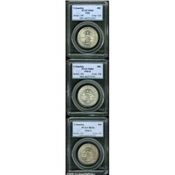 1936 ET Columbia PDS Set MS66 PCGS. The P-mint co