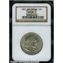 1892 50C Columbian MS65 NGC. A brilliant and nice