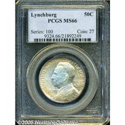 1936 50C Lynchburg MS66 PCGS. Honey, rose, and li
