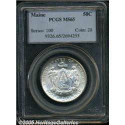 1920 50C Maine MS65 PCGS. Brilliant with bright, 