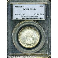 1921 50C Missouri MS64 PCGS. Light golden toning 