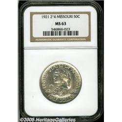 1921 50C Missouri 2x4 MS63 NGC. Typically struck,