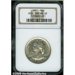 1921 50C Missouri 2x4 MS63 NGC. Lustrous surfaces