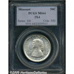 1921 50C Missouri 2x4 MS64 PCGS. Virtually untone