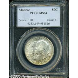 1923-S 50C Monroe MS64 PCGS. Just a whisker away 