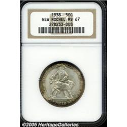 1938 50C New Rochelle MS67 NGC. Typically sharply