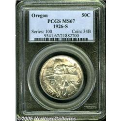 1926-S 50C Oregon MS67 PCGS. Boldly struck, if a 