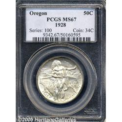 1928 50C Oregon MS67 PCGS. Fully struck and near-