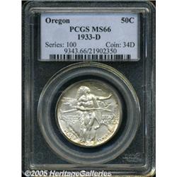 1933-D 50C Oregon MS66 PCGS. Well preserved surfa