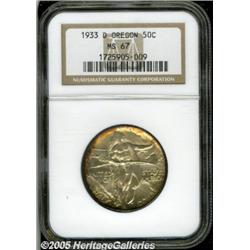 1933-D 50C Oregon MS67 NGC. Typically struck and 
