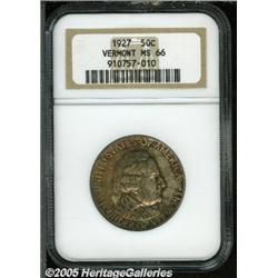1927 50C Vermont MS66 NGC. Reddish-orange and mar