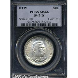 1947-D 50C Booker T. Washington MS66 PCGS. Well s