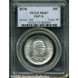 1947-S 50C Booker T. Washington MS67 PCGS. Wonder