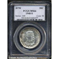 1948-S 50C Booker T. Washington MS66 PCGS. Lustro