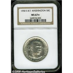 1950-S 50C Booker T. Washington MS67 NGC. Sharp 1