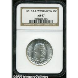 1951-S 50C Booker T. Washington MS67 NGC. Fully s