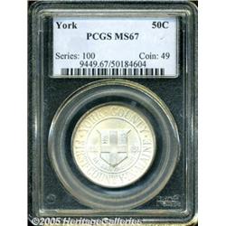 1936 50C York MS67 PCGS. Lustrous surfaces are vi