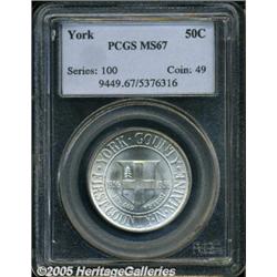 1936 50C York MS67 PCGS. A flashy, white example 