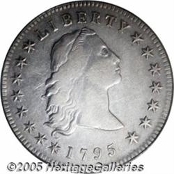 1795 $1 Flowing Hair, Three Leaves VF30 PCGS. B-5