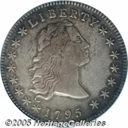 1795 $1 Flowing Hair, Three Leaves XF40 PCGS. B-5