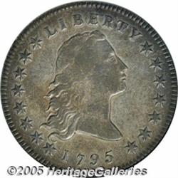 1795 $1 Flowing Hair, Two Leaves--Cleaned--ANACS.