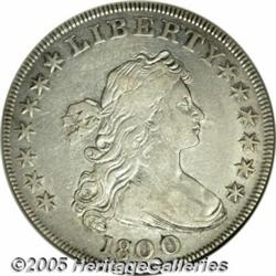 1800 $1 Wide Date, Low 8 VF35 ANACS. B-10, BB-190