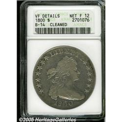 1800 $1 Dotted Date--Cleaned--ANACS. VF Details, 