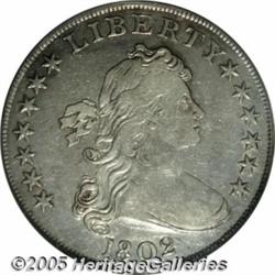 1802 $1 Narrow Date VF35 PCGS. B-6, BB-241, R.1. 